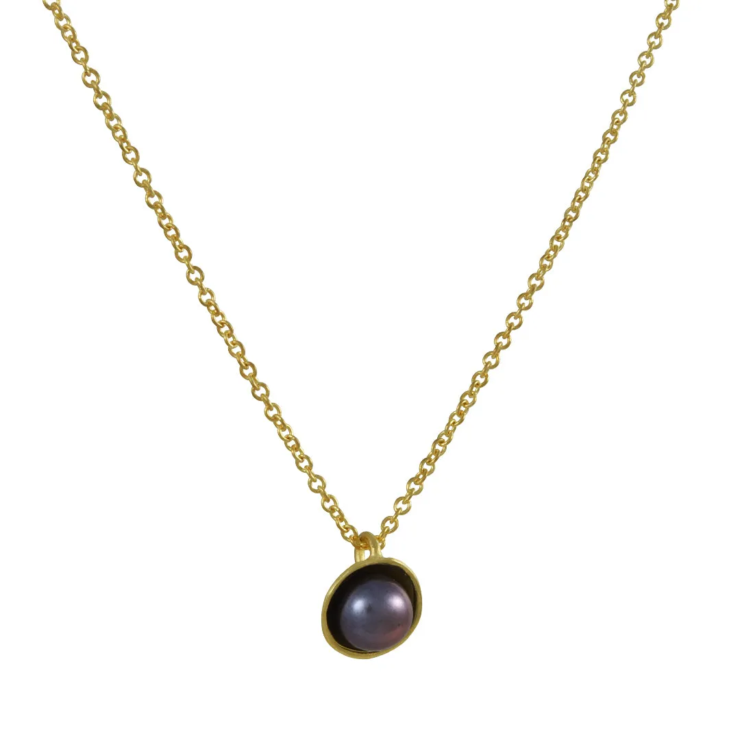 Sarah Richardson - Small Dishy Pod with Peacock Pearl Necklace