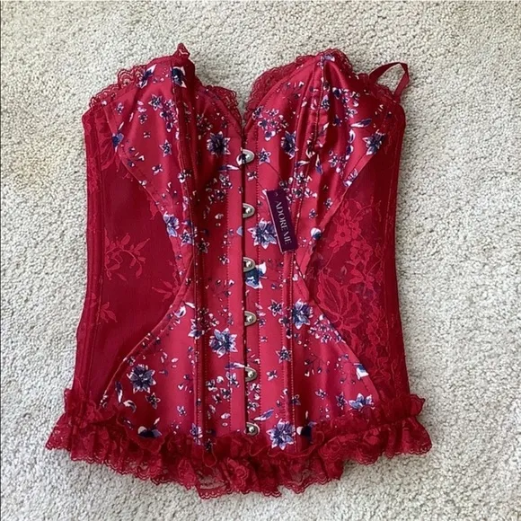 Satin Victorian Corset Lingerie Dress Up Kink Costume