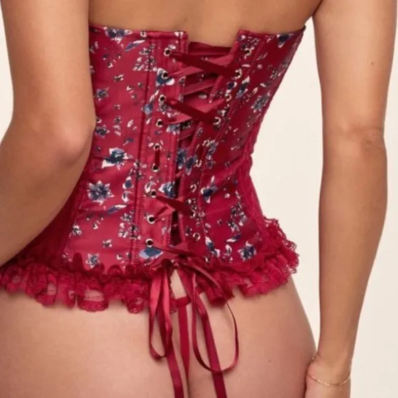 Satin Victorian Corset Lingerie Dress Up Kink Costume