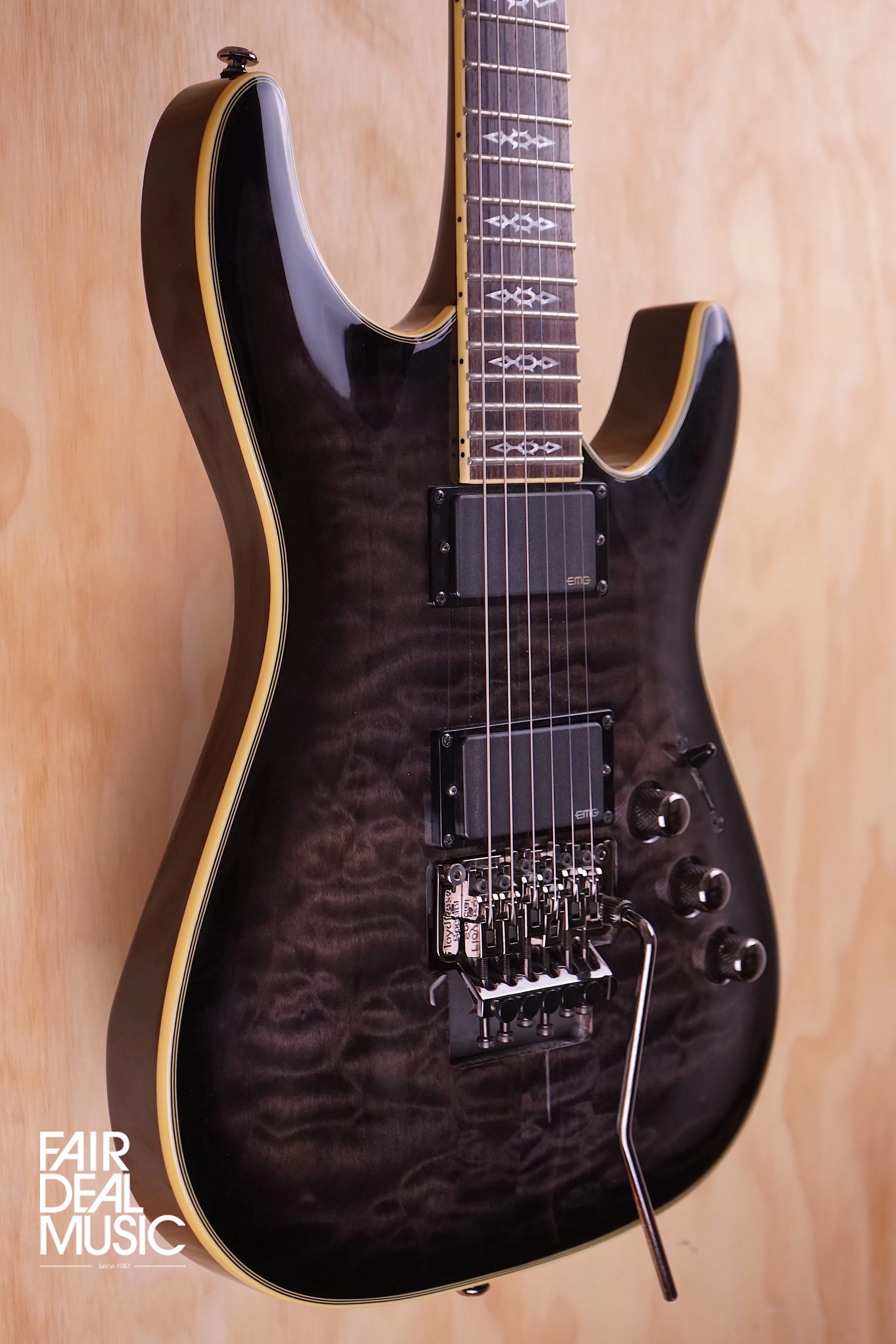 Schecter Hellraiser FR in Trans Black Burst (Used)
