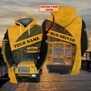 School Bus 02 - Personalized Name 3D Hoodie