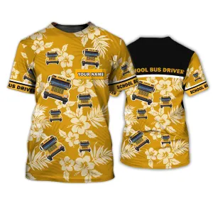 School Bus - Personalized Name 3D Tshirt 09