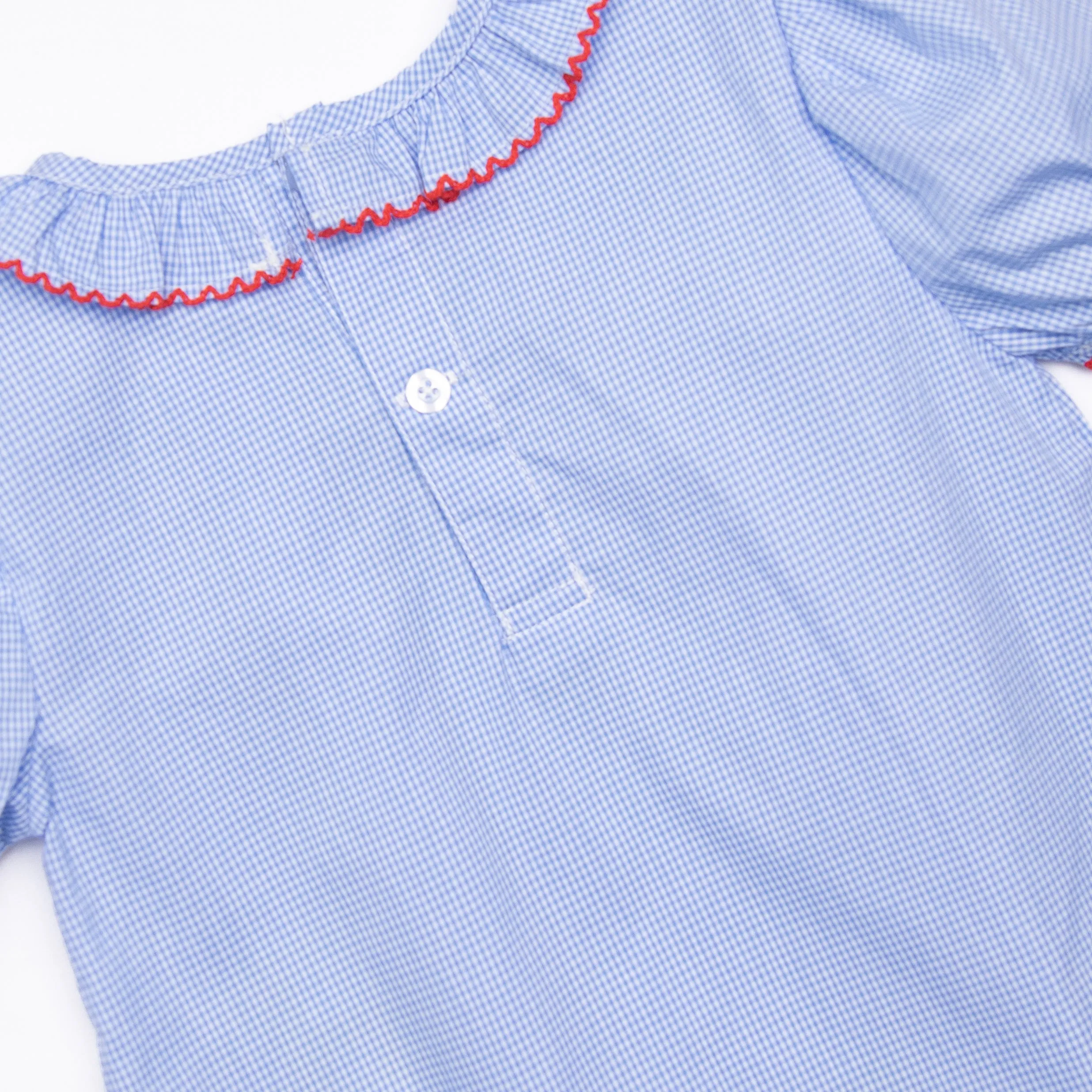 School House Embroidered Dress, Blue