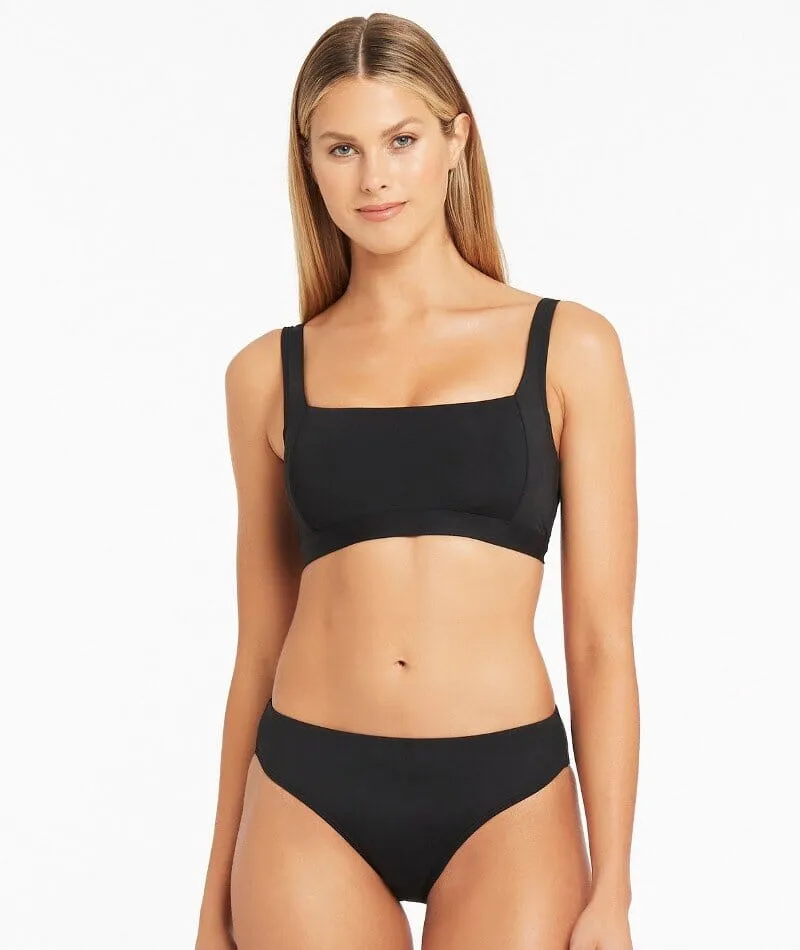 Sea Level Eco Essentials Square Neck Bikini Top - Black