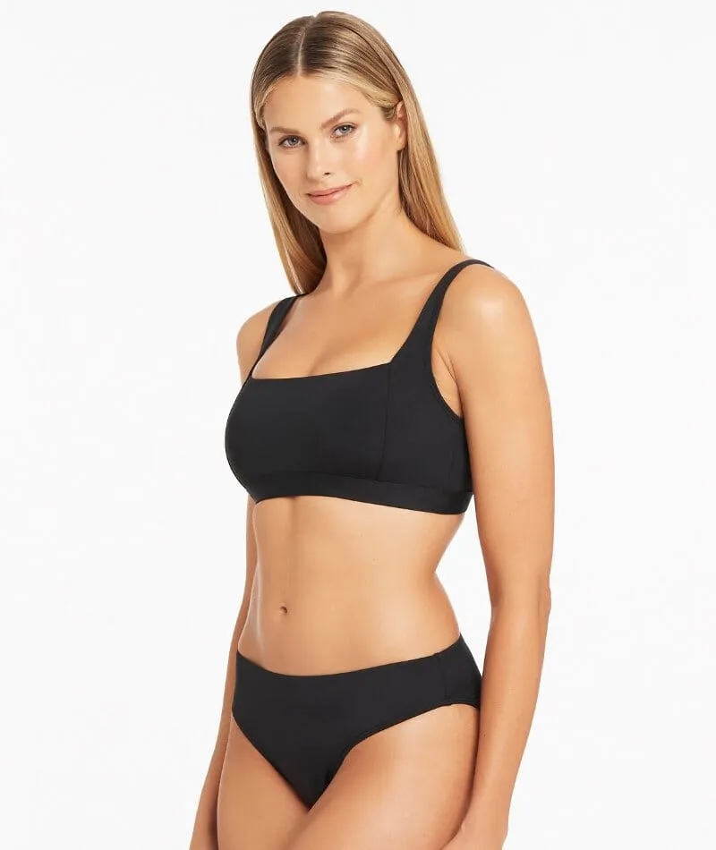 Sea Level Eco Essentials Square Neck Bikini Top - Black