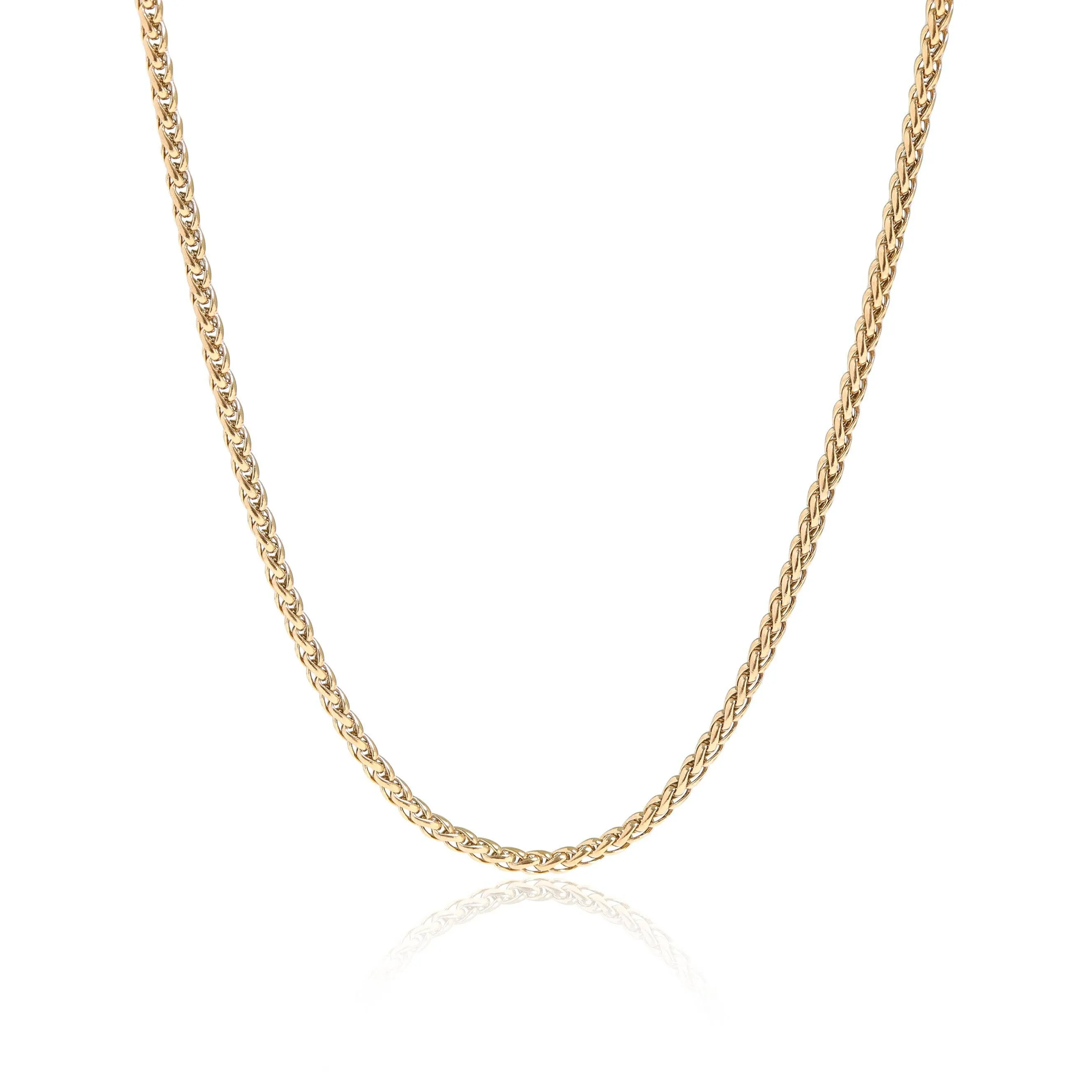 Selena 18K Gold PVD and Stainless Steel PVD Wheat Chain Necklace