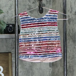 Sequin Hearts Girls Big Girls Sleeveless Sequin Lined Top Pink 12