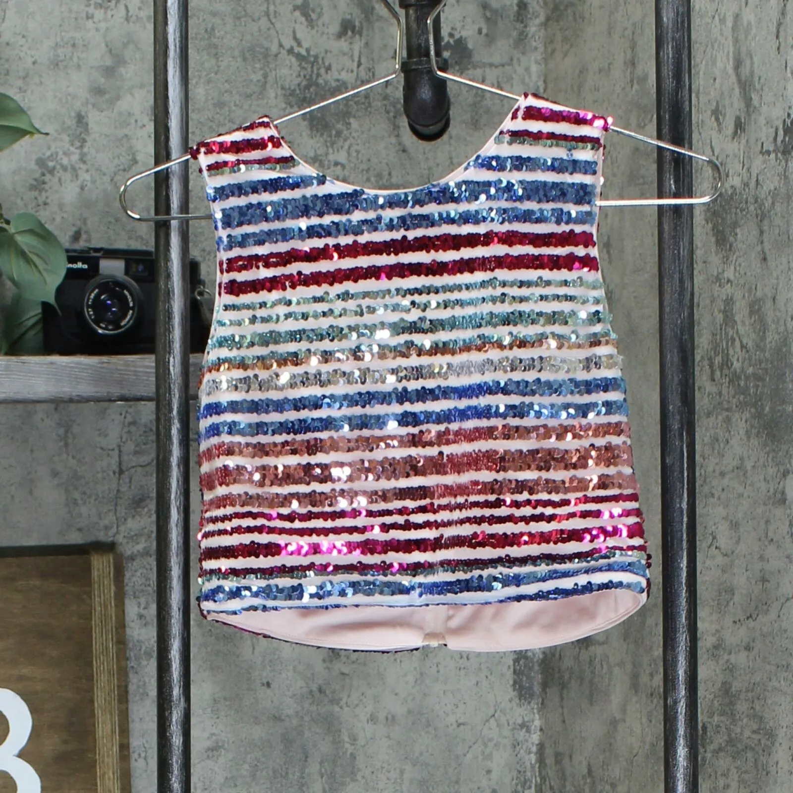 Sequin Hearts Girls Big Girls Sleeveless Sequin Lined Top Pink 12