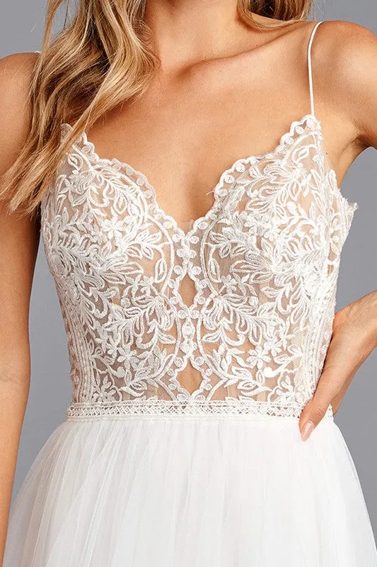 Shoulder Strap Wedding Gown ,