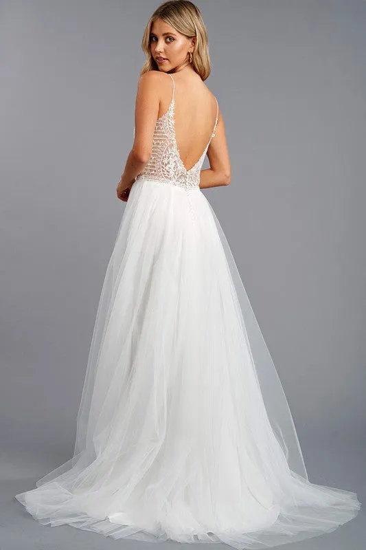 Shoulder Strap Wedding Gown ,