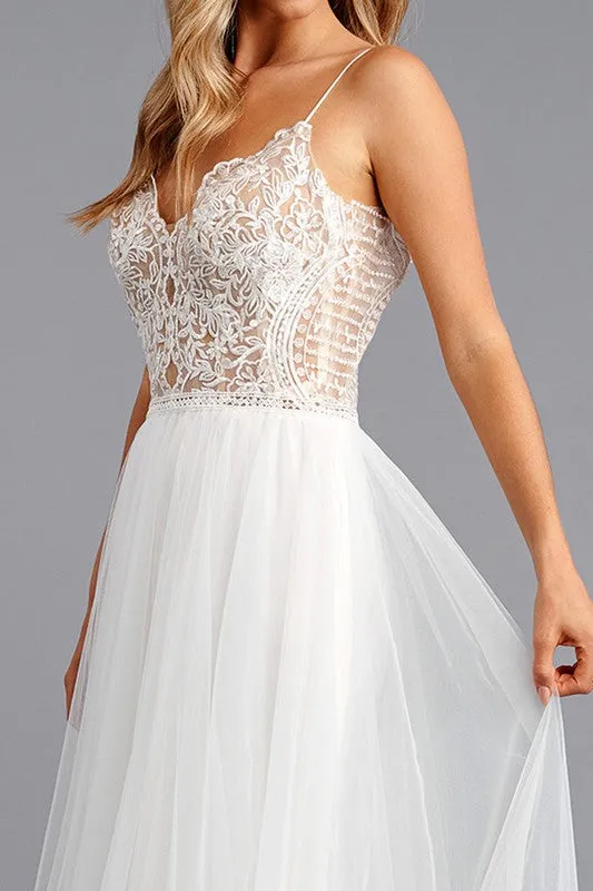Shoulder Strap Wedding Gown ,