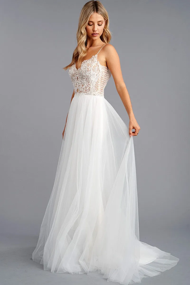 Shoulder Strap Wedding Gown ,