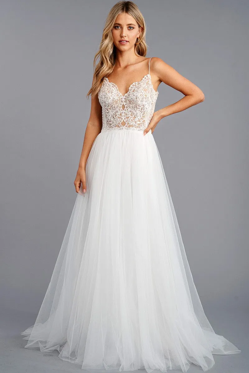 Shoulder Strap Wedding Gown ,