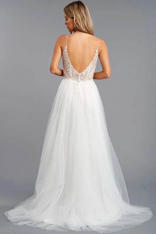 Shoulder Strap Wedding Gown ,