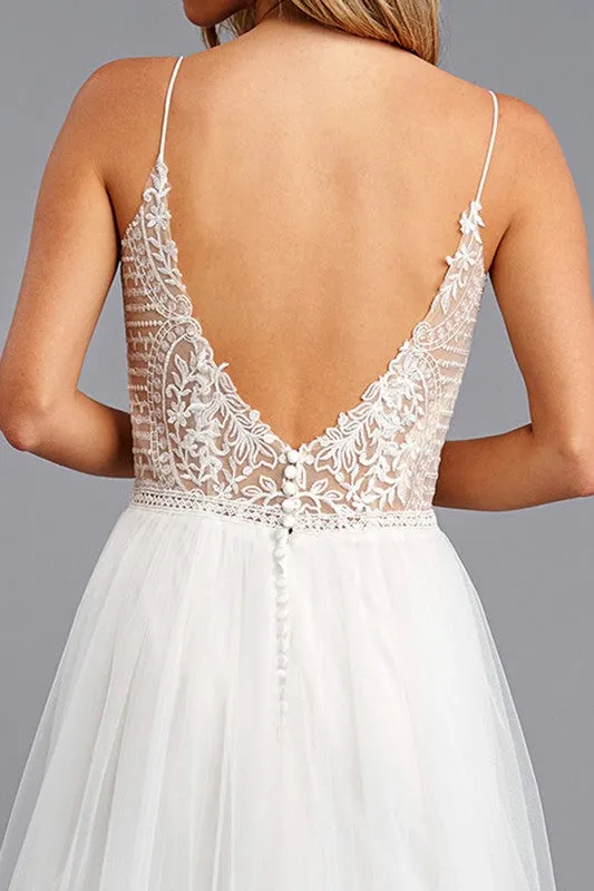 Shoulder Strap Wedding Gown ,