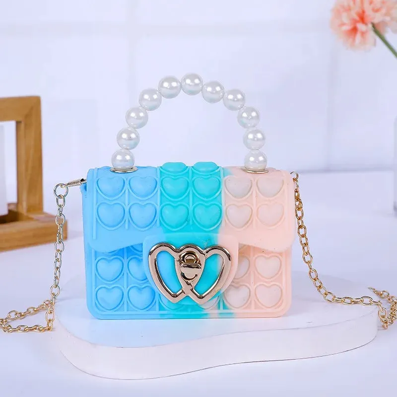 Silicone Pop It Jelly Bag – Pearl Handle Crossbody