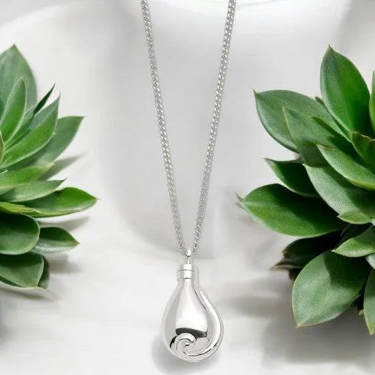 Silver-plated "No Tears In Heaven" Memorial Urn Ash Holder Pendant