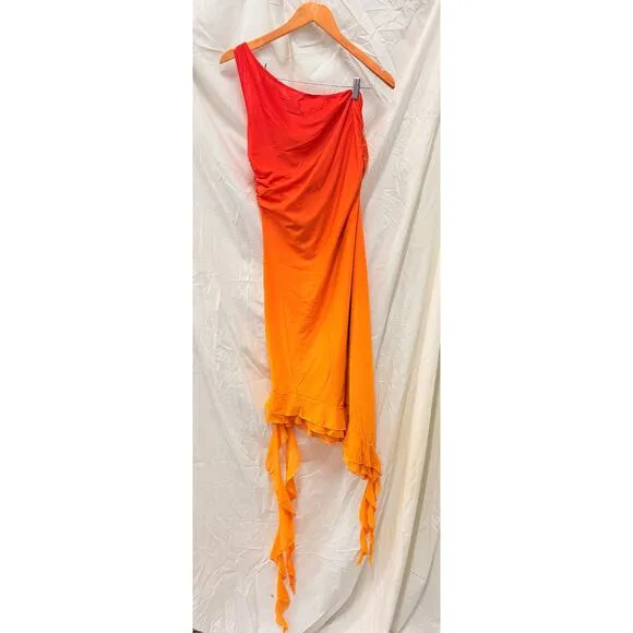 Sincerely Ria NEW RAMA Dress In Sunset Small Ruffle Goddess Fairy Beach Resort