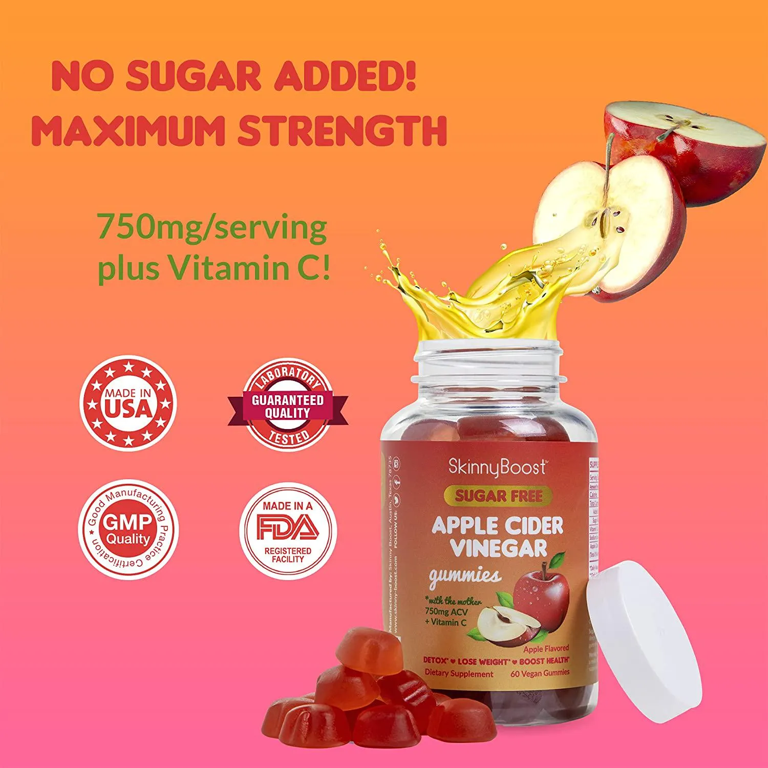 Skinny Boost Detox Power Kit-1 Daytime Tea (28 Bags)1 Evening Detox Tea (14 Bags) Plus 1 SUGAR FREE Apple Cider Vinegar Gummies (60 Vegan Gummies), Supports Detox and Cleanse-Non GMO, Vegan, All Natural
