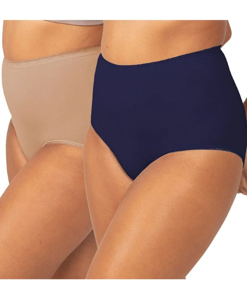 Sloggi Maxi Brief 2 Pack - Blusher Beige/Navy