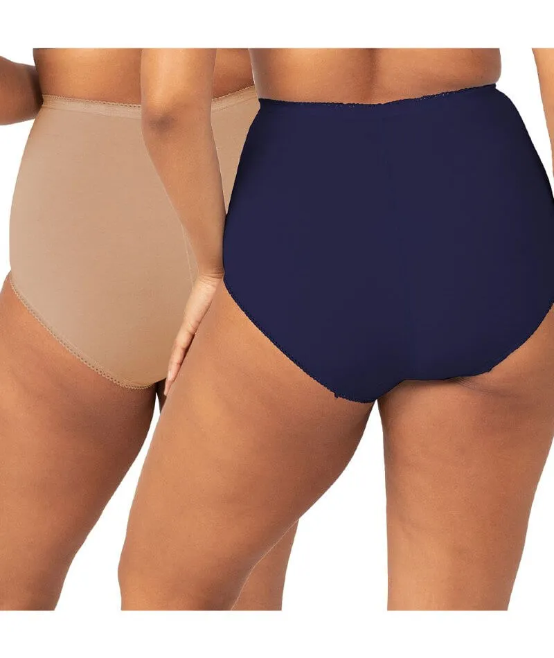 Sloggi Maxi Brief 2 Pack - Blusher Beige/Navy