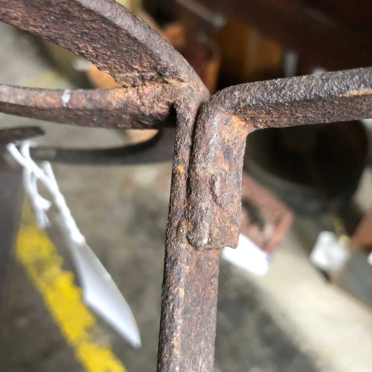 Small American Primitive Forged Iron Long Handle Round Fireplace Hearth Trivet