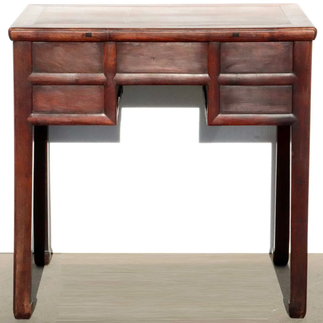Small Chinese Qing Paktong Mounted Rosewood Writing Desk / Dressing Table