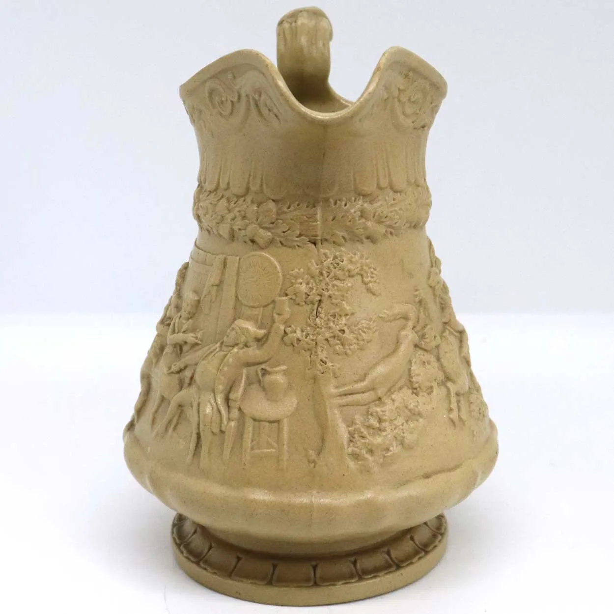 Small English W. Ridgway & Company Stoneware Pottery Tam O' Shanter Pitcher