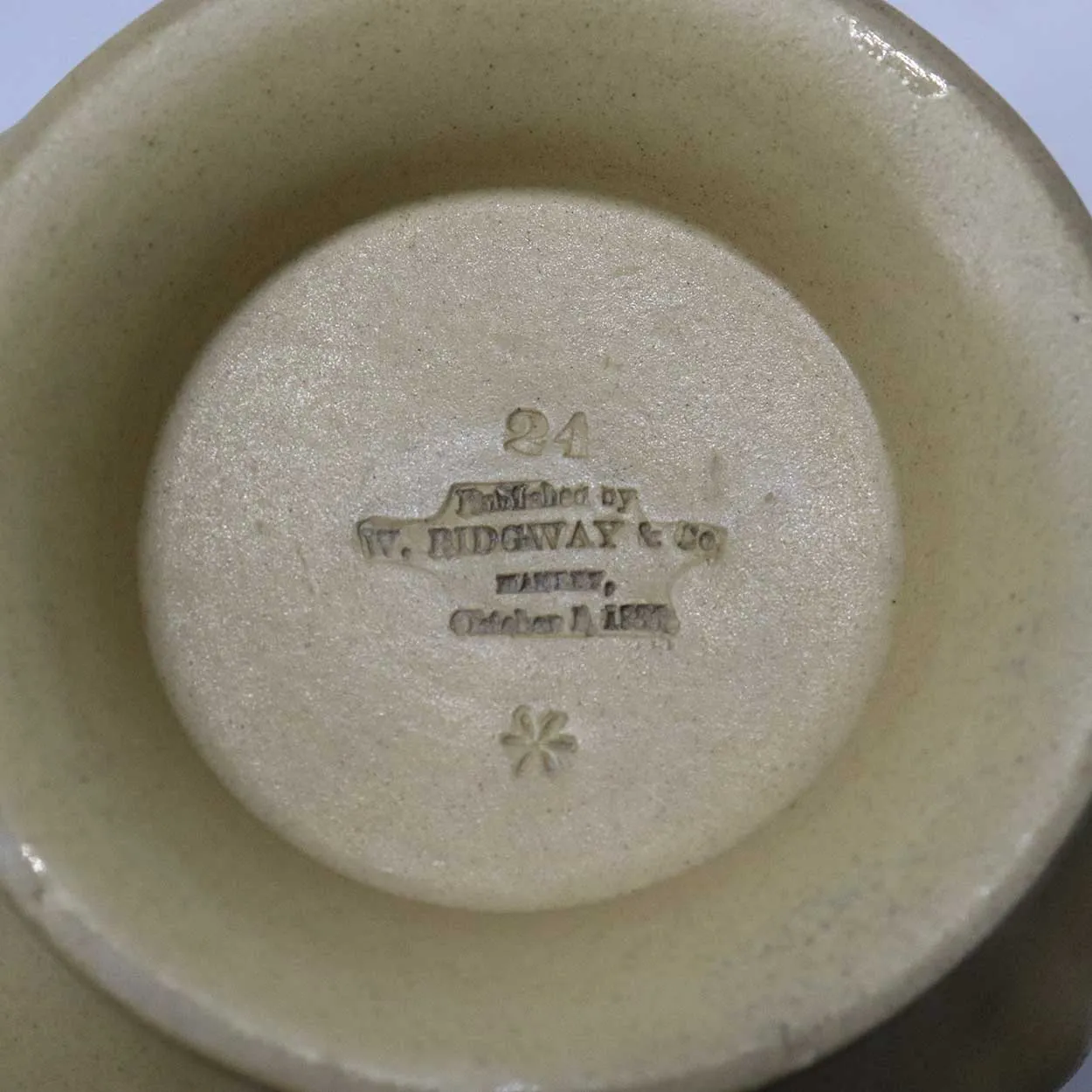 Small English W. Ridgway & Company Stoneware Pottery Tam O' Shanter Pitcher