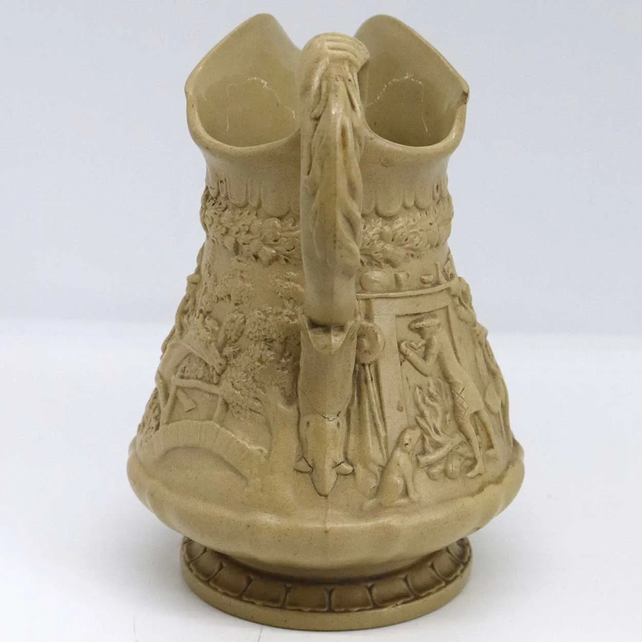 Small English W. Ridgway & Company Stoneware Pottery Tam O' Shanter Pitcher