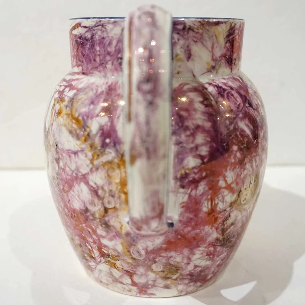 Small English Wedgwood Creamware Pink Moonlight Lustre Creamer Pitcher