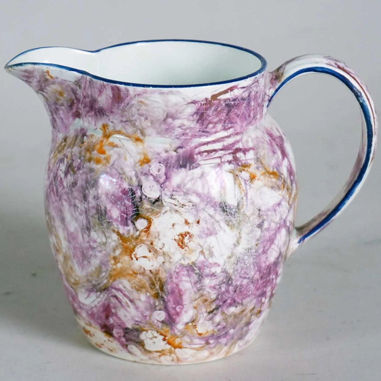 Small English Wedgwood Creamware Pink Moonlight Lustre Creamer Pitcher
