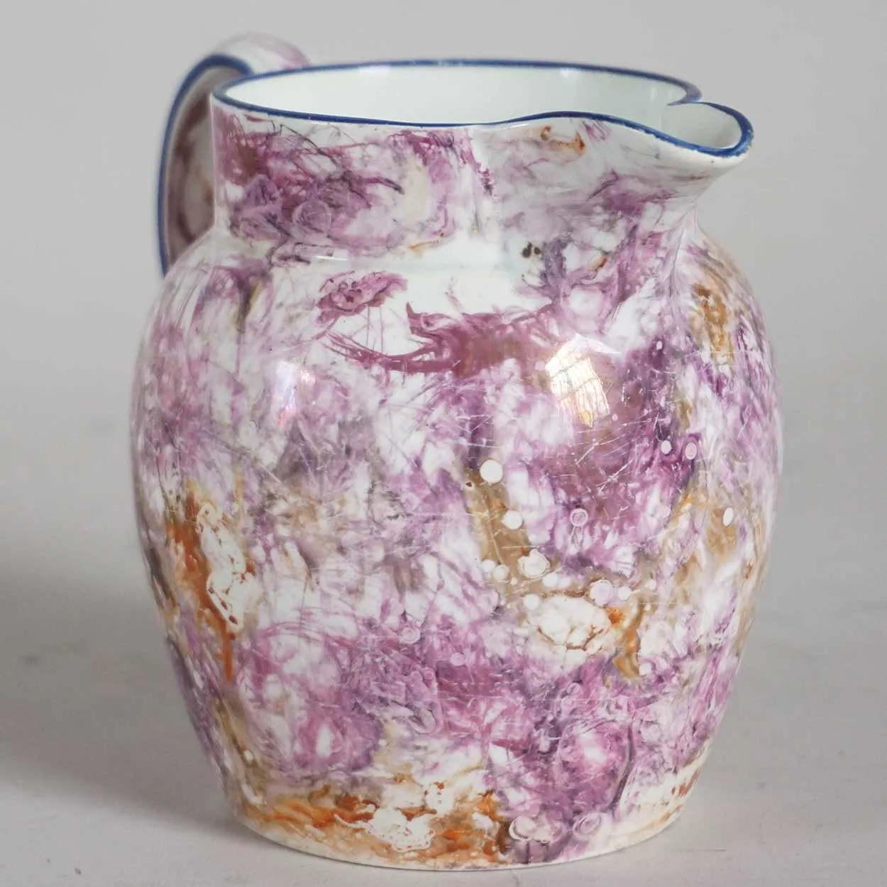 Small English Wedgwood Creamware Pink Moonlight Lustre Creamer Pitcher