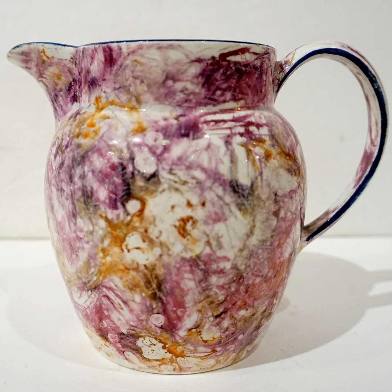 Small English Wedgwood Creamware Pink Moonlight Lustre Creamer Pitcher