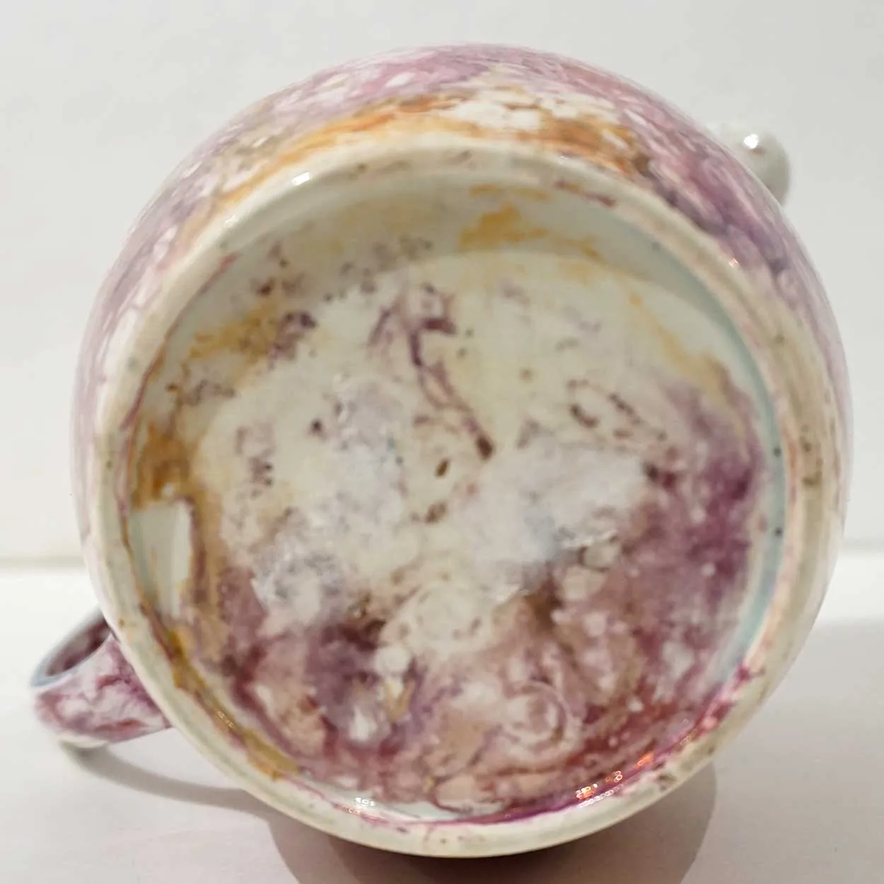 Small English Wedgwood Creamware Pink Moonlight Lustre Creamer Pitcher