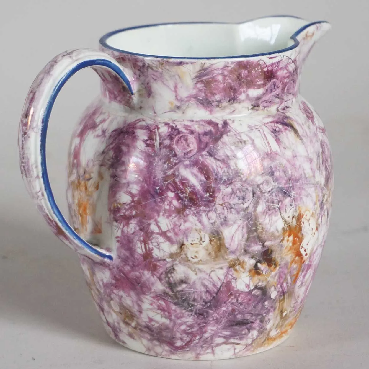 Small English Wedgwood Creamware Pink Moonlight Lustre Creamer Pitcher