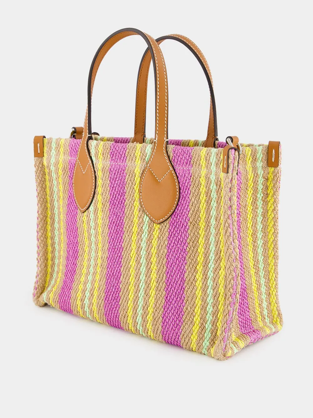 Small Jute Tote with Gucci Patch