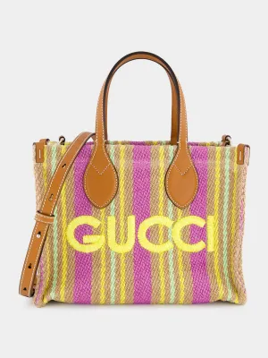 Small Jute Tote with Gucci Patch