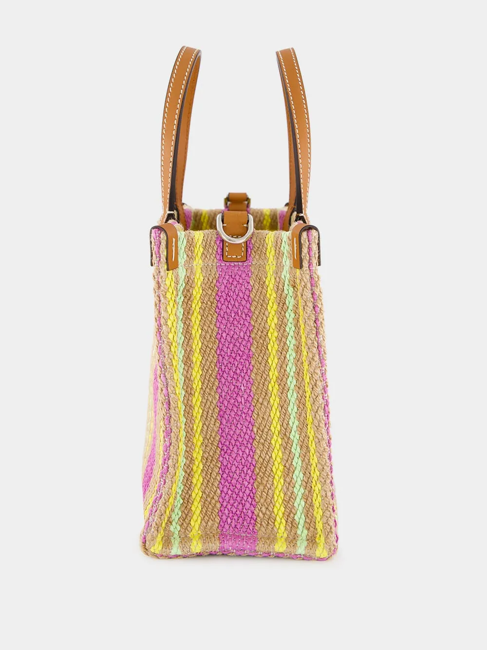 Small Jute Tote with Gucci Patch