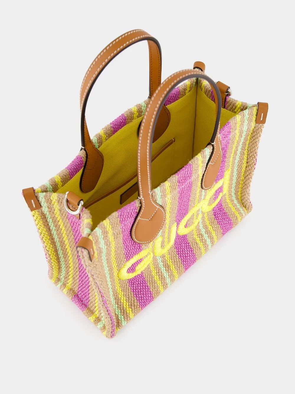 Small Jute Tote with Gucci Patch