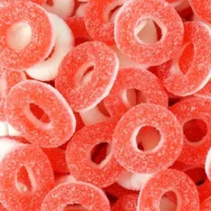 Sour Strawberry Rings - 250g Bag