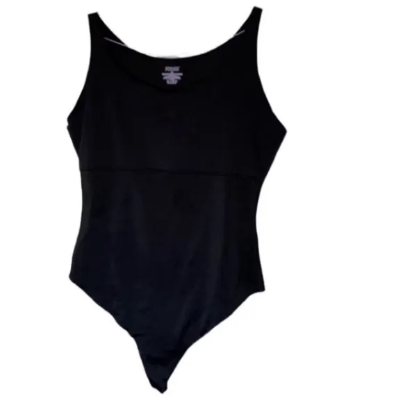 Spanx Bodysuit Shape Wear Thong Black Body Suit Lace Tank Bateau Prom Formal XL