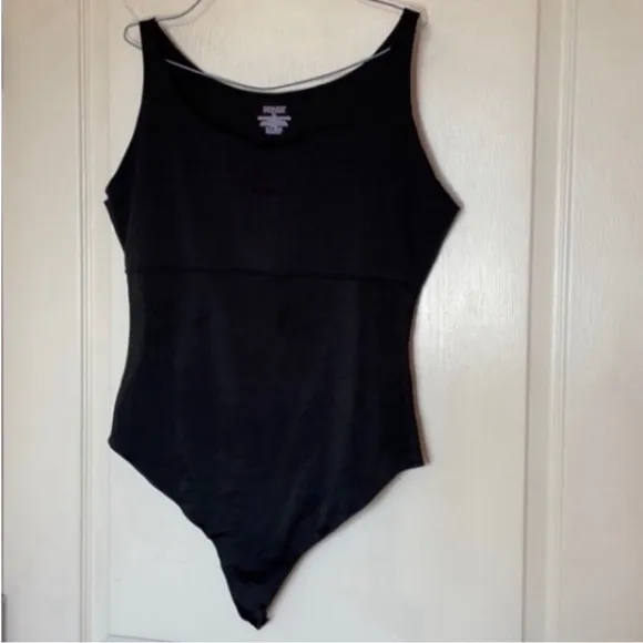 Spanx Bodysuit Shape Wear Thong Black Body Suit Lace Tank Bateau Prom Formal XL