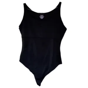 Spanx Bodysuit Shape Wear Thong Black Body Suit Lace Tank Bateau Prom Formal XL