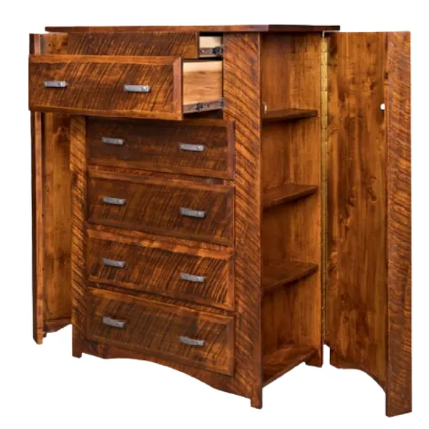 Sportsman - Rough Cut Maple Chest of Drawers w/ Hidden Storage & Gun Rack