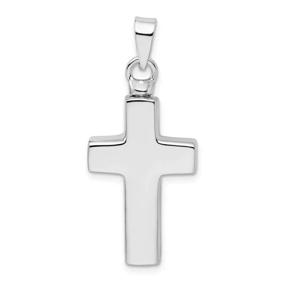 Sterling Silver Enameled Cross Ash Holder Pendant - Memorial Keepsake Jewelry