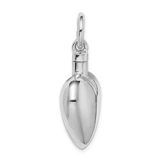 Sterling Silver Polished Heart Ash Holder Pendant - Memorial Keepsake Jewelry