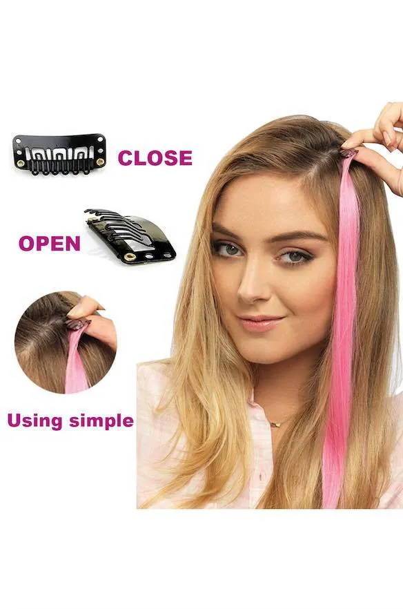 Straight Colored Clip in Hair Extensions 20"
