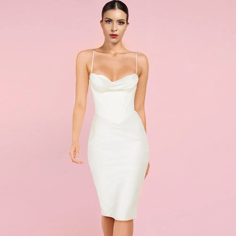 Strappy Sleeveless Striped Midi Bodycon Dress FP21510