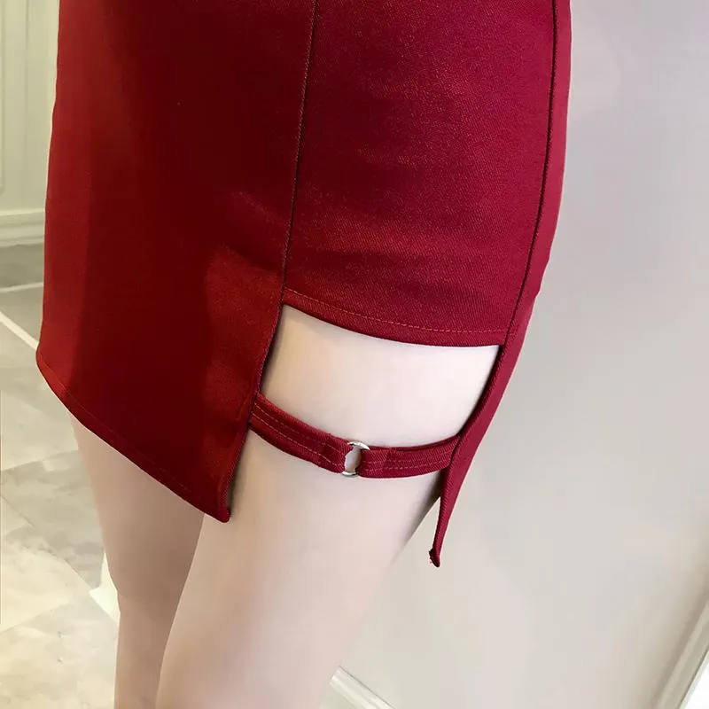 String Chest Strap Slim Dress SD00969